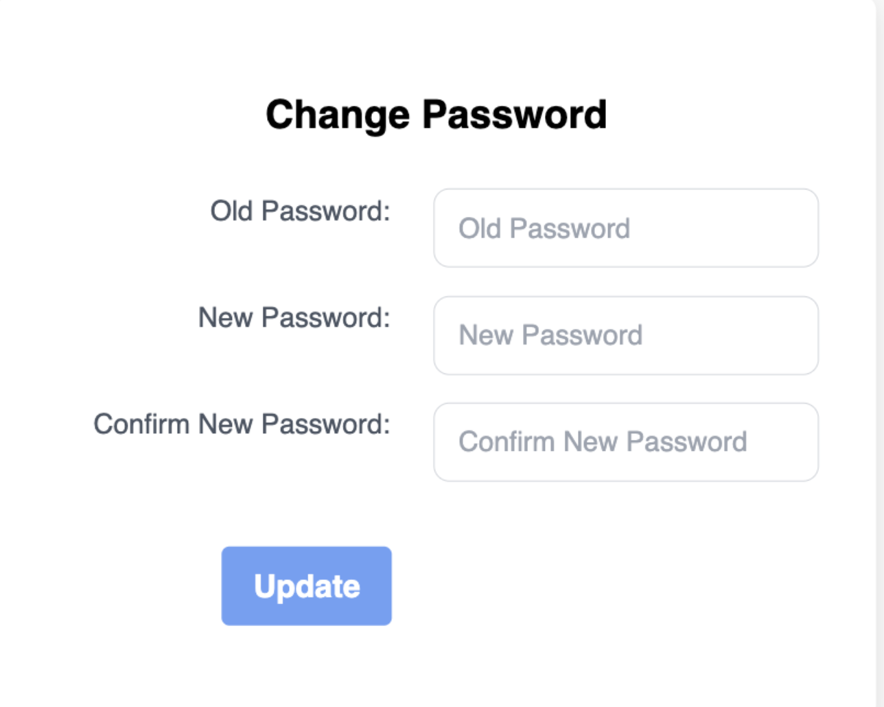 Password Change Screen