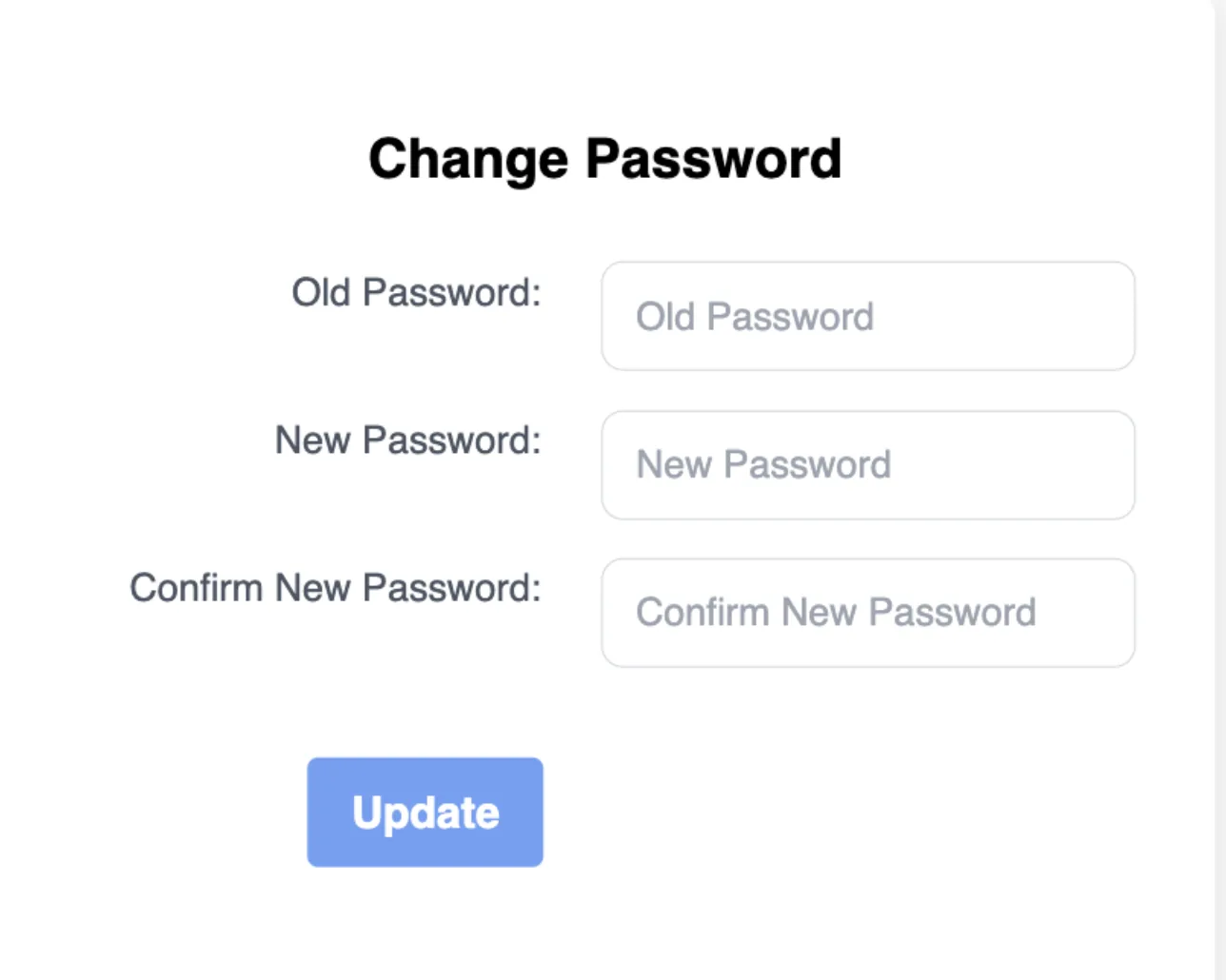 Password Change Screen