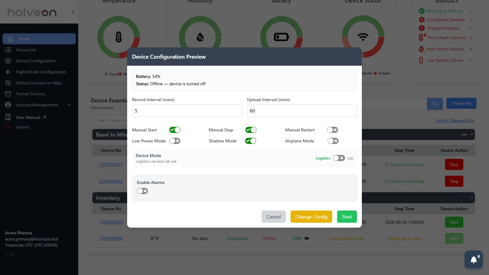Device Configuration Preview